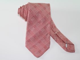 Three Fold jacquard silk tie - red