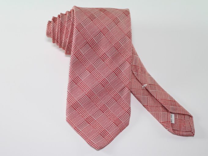 Three Fold jacquard silk tie - red